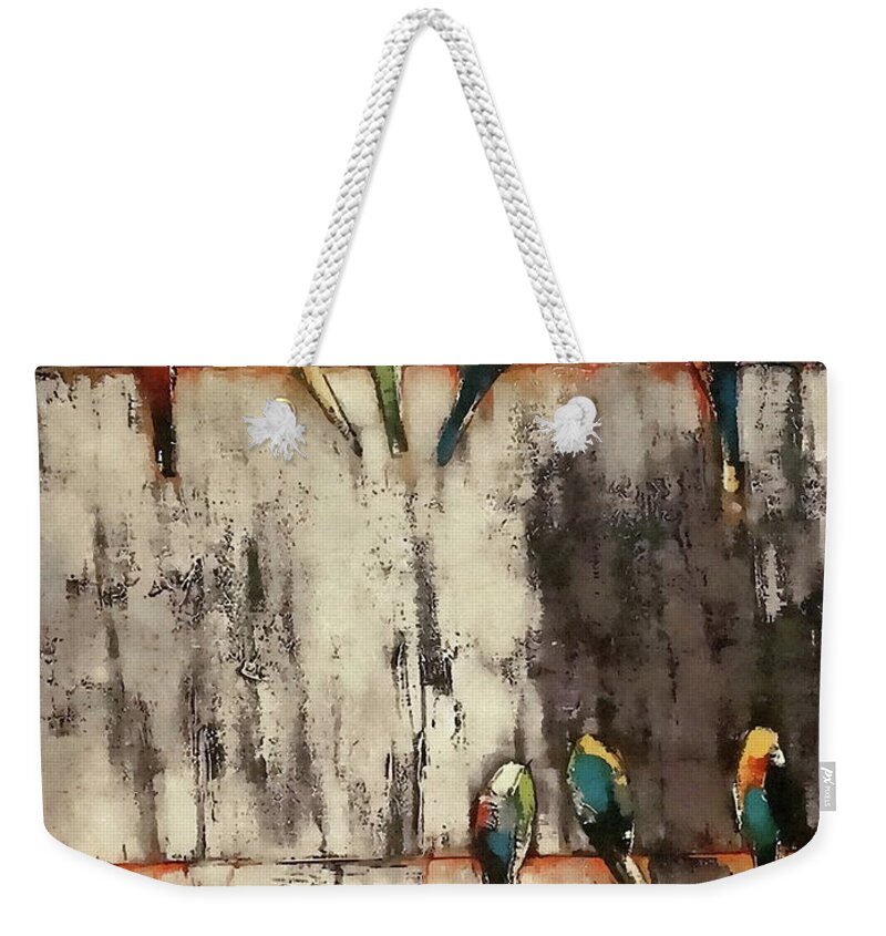 Birds Weekender Tote Bag featuring the photograph Birds on a Wire by Andrea Kollo