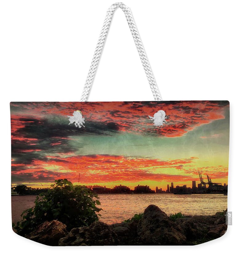 Miami Weekender Tote Bag featuring the photograph Biscayne Bay Miami Florida USA by Doc Braham