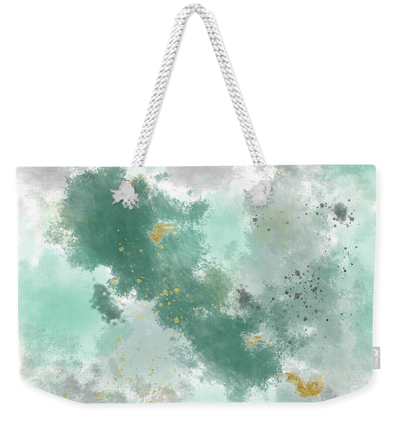 Bitcoin Weekender Tote Bag featuring the digital art Bitcoin Mining by Alison Frank