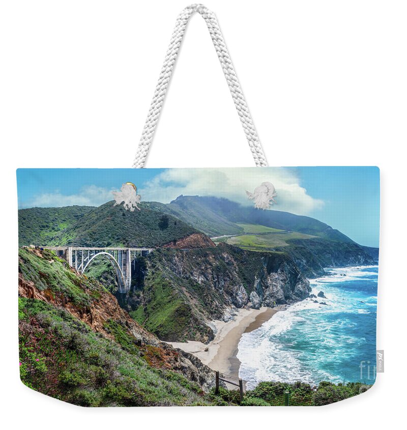 Beach Weekender Tote Bag featuring the photograph Bixby Bridge in Big Sur California by David Levin