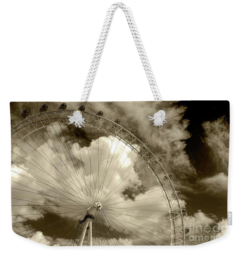 London Eye Weekender Tote Bag featuring the photograph Black and White Eye by Micah May
