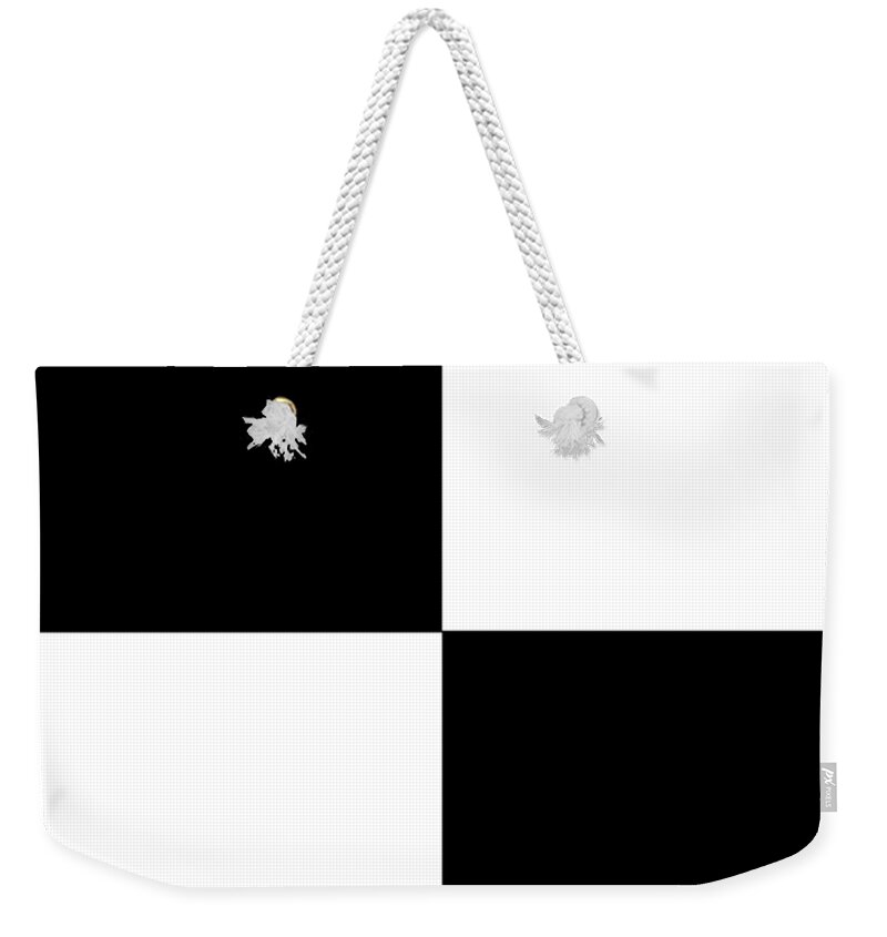 Black And White Art Weekender Tote Bag featuring the digital art Black and white by Mopssy Stopsy