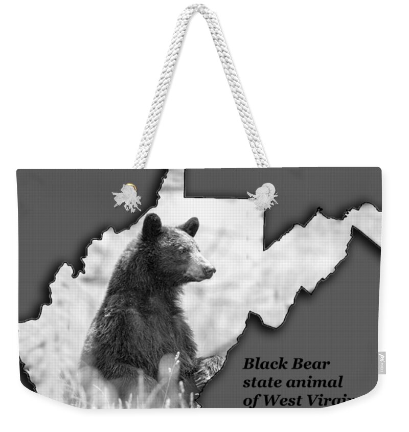 Black Bear Weekender Tote Bag featuring the photograph Black Bear WV state animal by Dan Friend