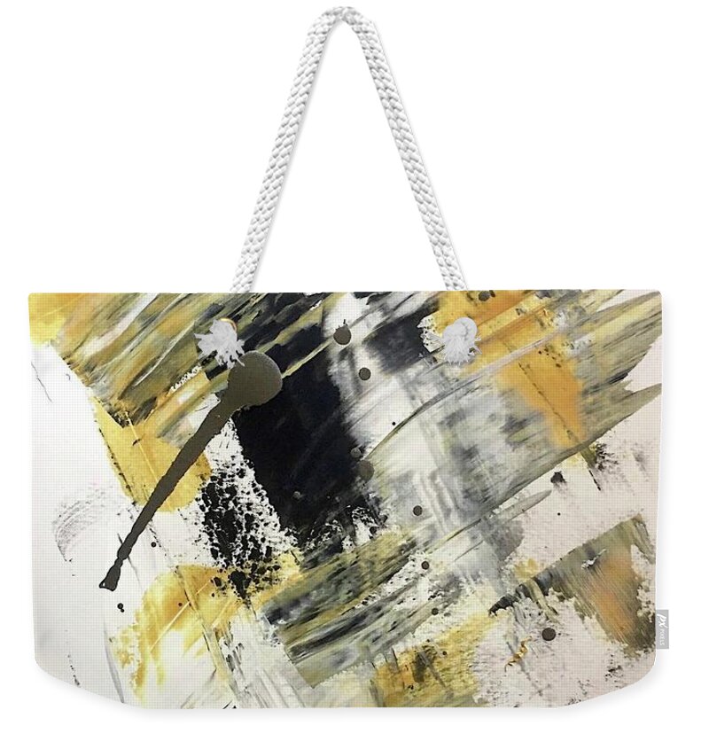 Black Weekender Tote Bag featuring the painting Black Gold by Donna Bernstein