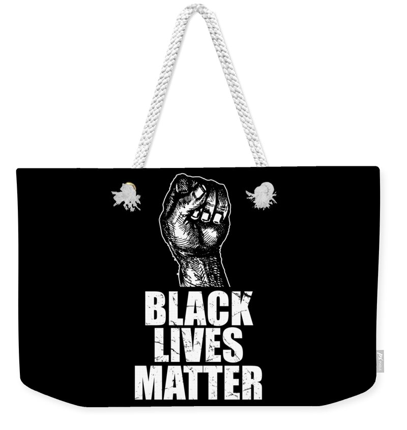 Cool Weekender Tote Bag featuring the digital art Black Lives Matter BLM by Flippin Sweet Gear