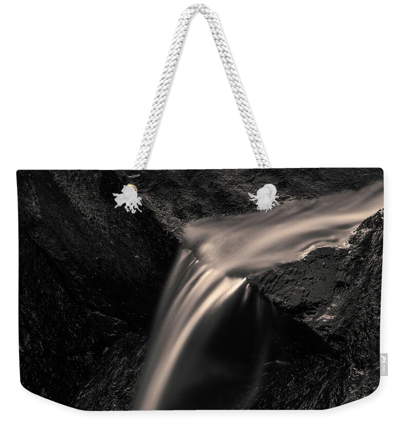 Black And White Weekender Tote Bag featuring the photograph Blackstone River LI Toned by David Gordon