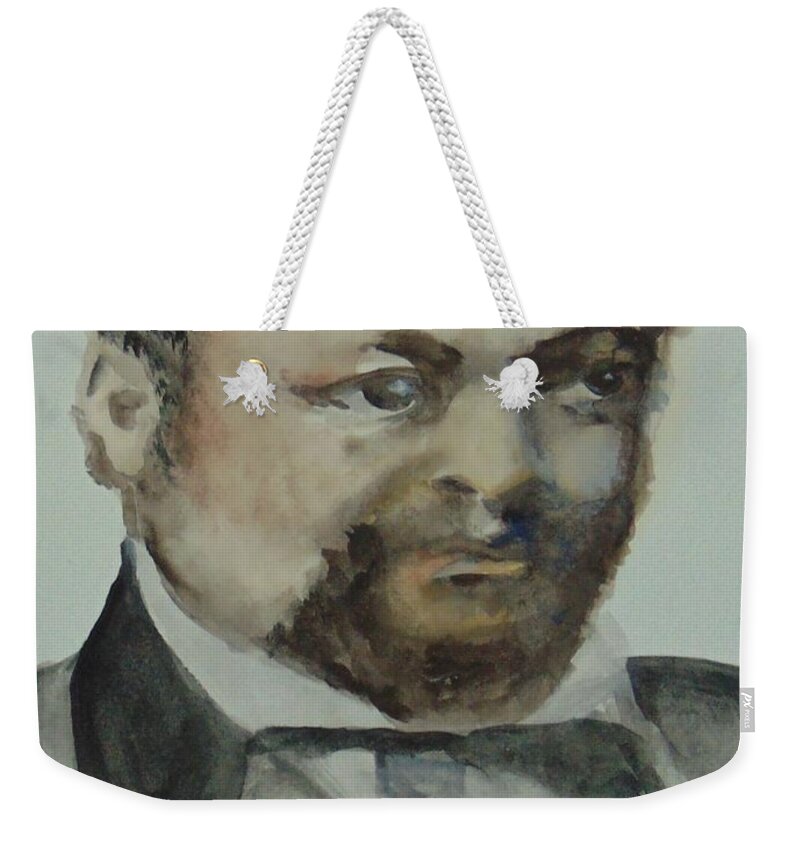 Politician Weekender Tote Bag featuring the painting Blanche K. Bruce by Saundra Johnson