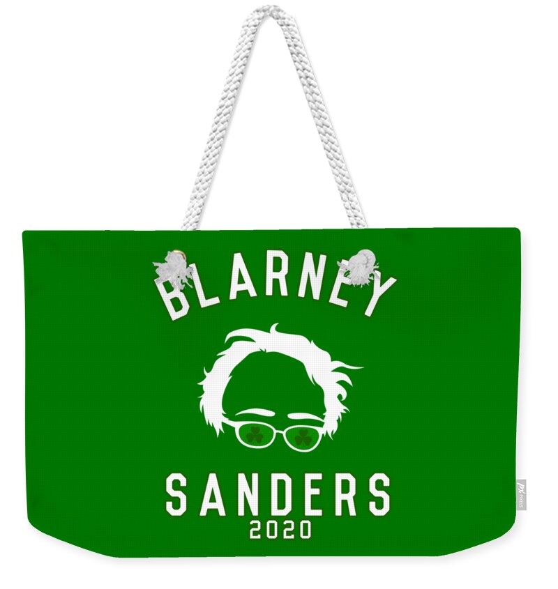 St Patricks Day Weekender Tote Bag featuring the digital art Blarney Sanders 2020 Bernie St Patricks Day by Flippin Sweet Gear