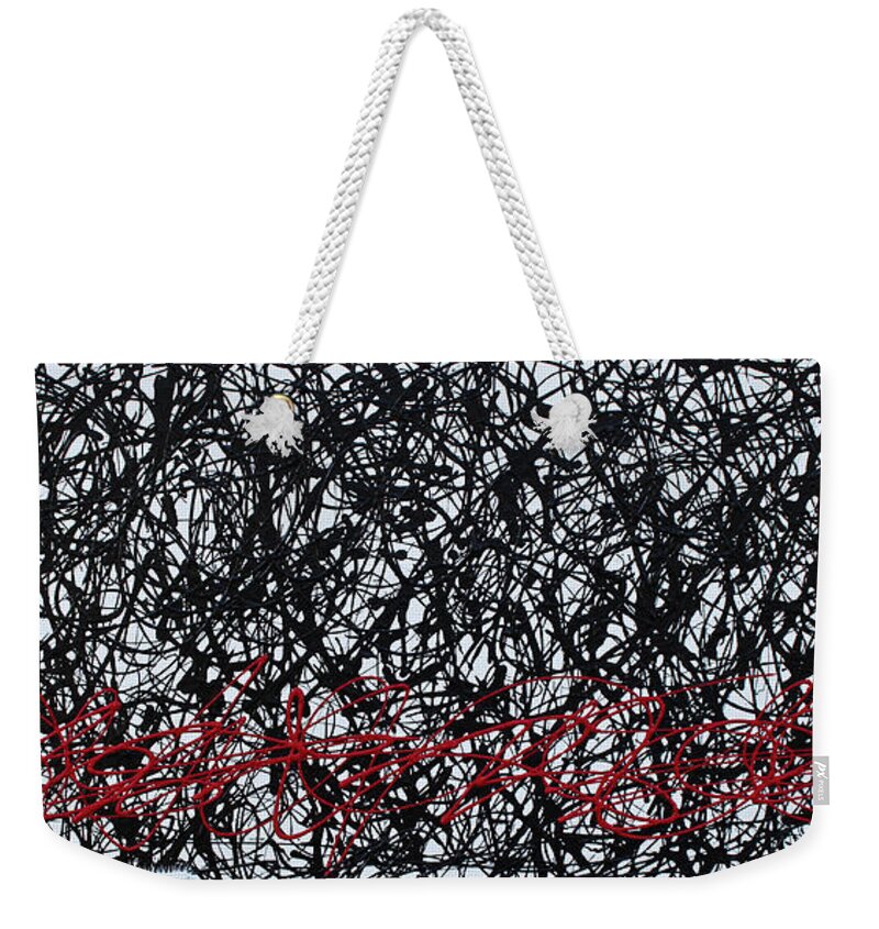  Weekender Tote Bag featuring the painting Bleeding Through by Embrace The Matrix