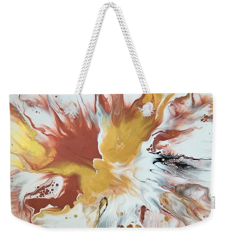 Abstract Weekender Tote Bag featuring the painting Bliss by Soraya Silvestri