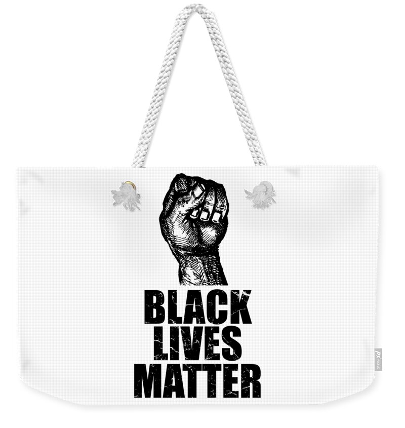 Cool Weekender Tote Bag featuring the digital art BLM Black Lives Matter by Flippin Sweet Gear