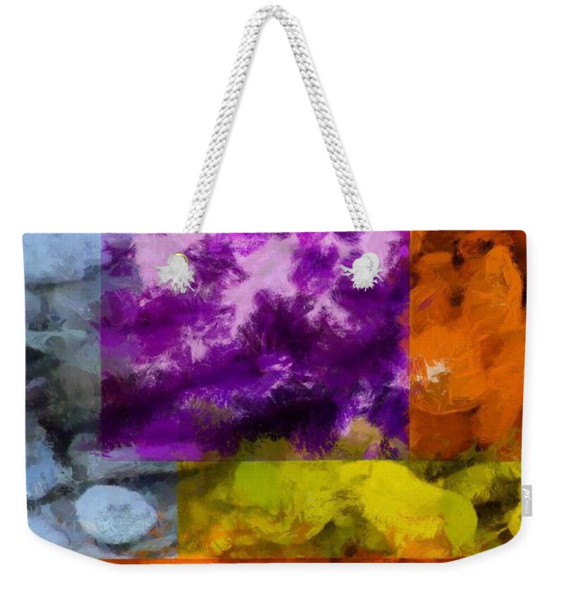 Blocks Weekender Tote Bag featuring the mixed media Blocks and Stones by Christopher Reed