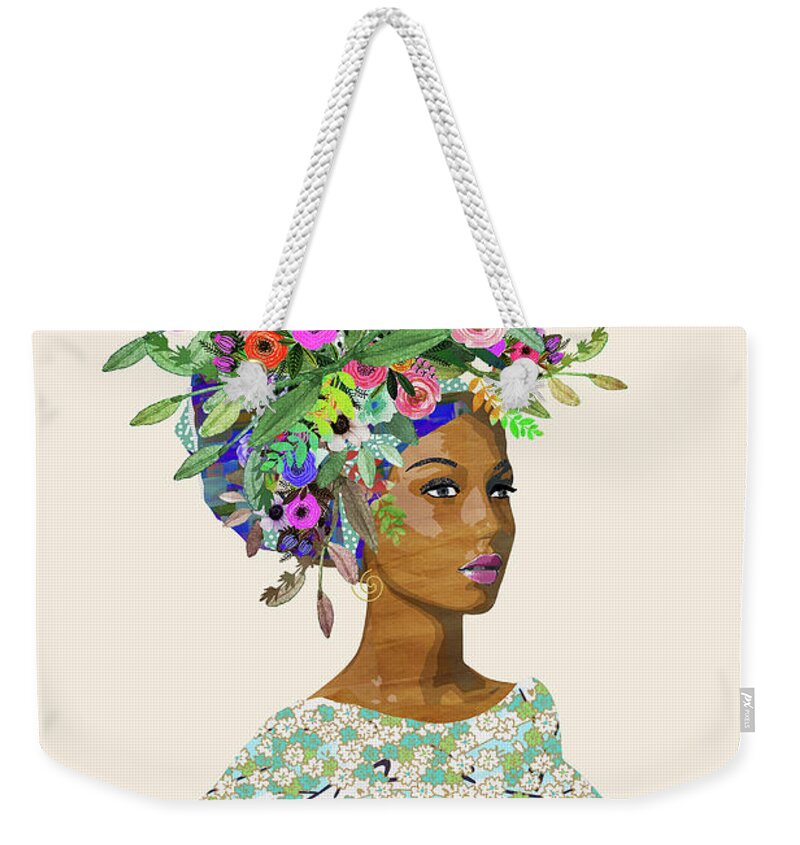 Blooming Weekender Tote Bag featuring the mixed media Blooming by Claudia Schoen