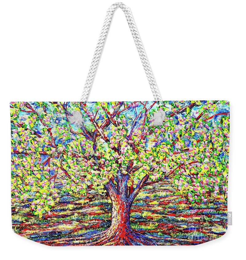 Tree Weekender Tote Bag featuring the painting Blooming by Viktor Lazarev