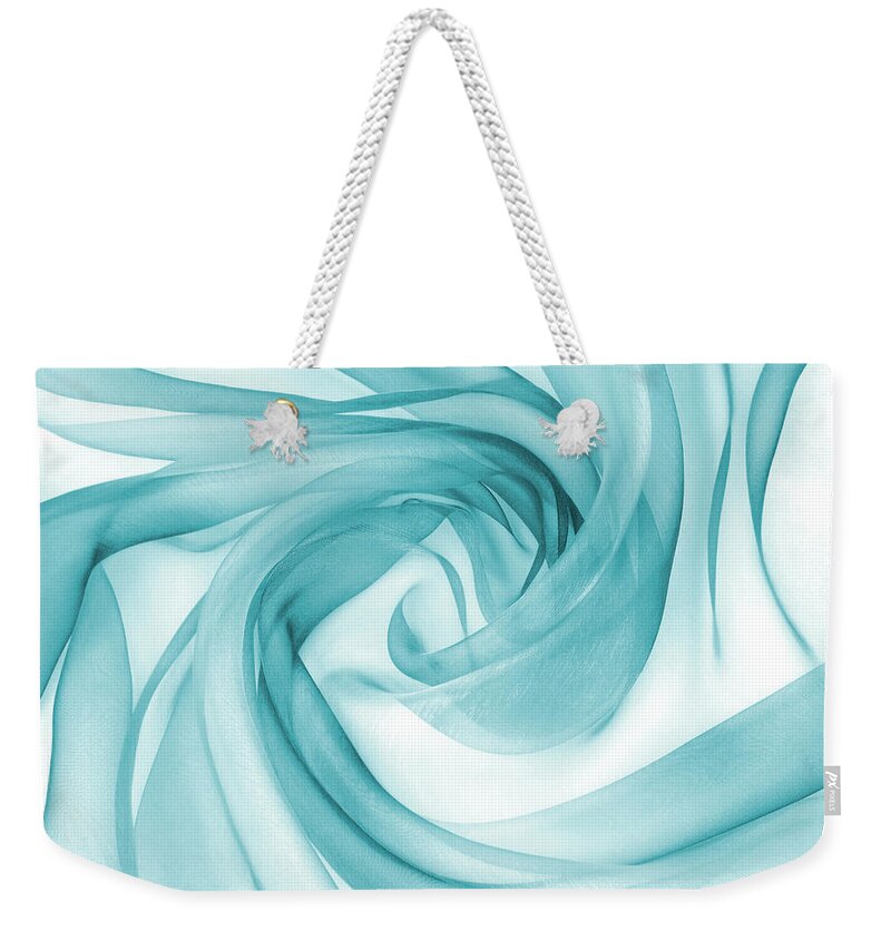 Organza Weekender Tote Bag featuring the photograph Blue abstract background by Severija Kirilovaite