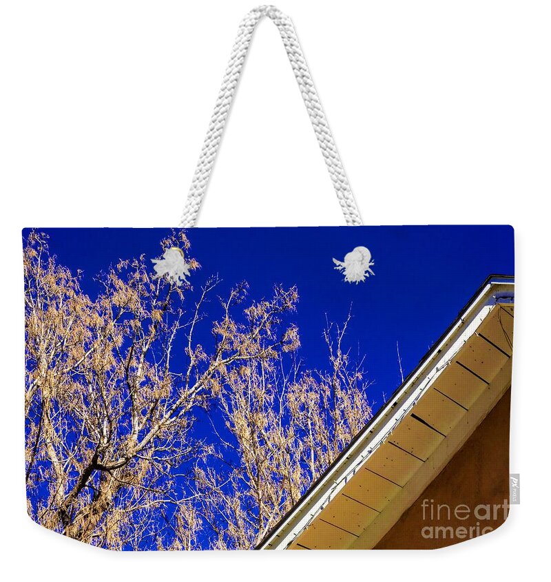 Jon Burch Weekender Tote Bag featuring the photograph Blue and Adobe Contrasts by Jon Burch Photography