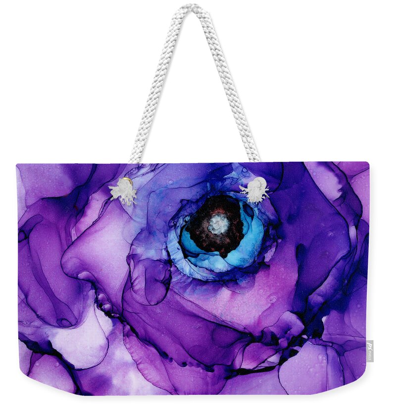 Blue Beauty Weekender Tote Bag featuring the painting Blue Beauty by Daniela Easter
