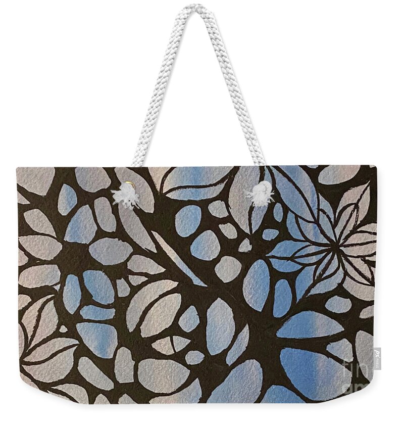 Blue Weekender Tote Bag featuring the mixed media Blue design by Lisa Neuman