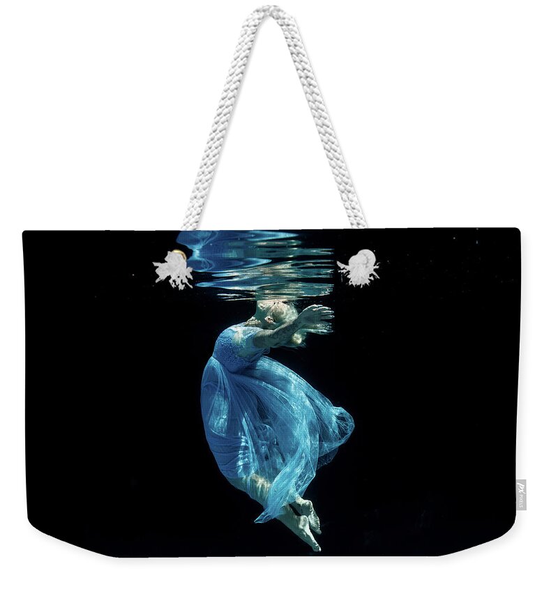 Underwater Weekender Tote Bag featuring the photograph Blue Feelings by Gemma Silvestre