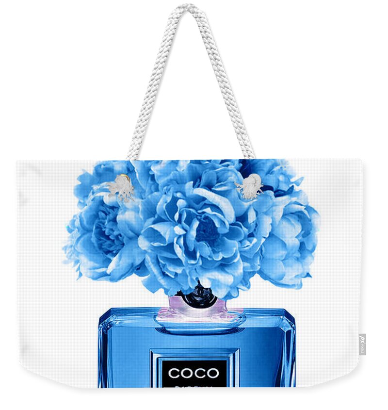 Blue floral perfume Weekender Tote Bag by Green Palace - Fine Art America