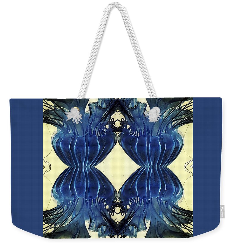 Blue Weekender Tote Bag featuring the photograph Blue Jell by Cleaster Cotton