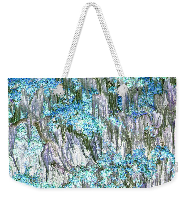 Plant Weekender Tote Bag featuring the photograph Blue Moss by Missy Joy