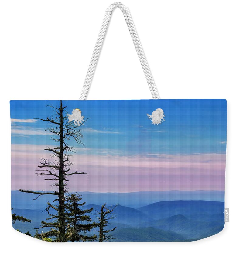 Blue Ridge Weekender Tote Bag featuring the photograph Blue Ridge Mountains Panorama by Shelia Hunt