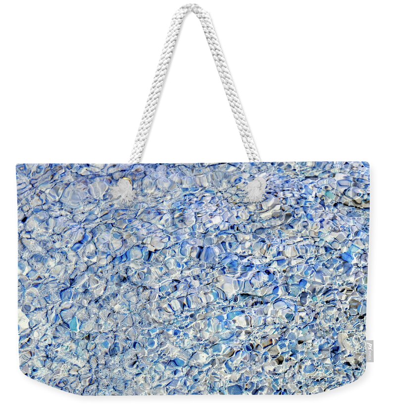 Rocks Weekender Tote Bag featuring the photograph Blue Rock Swirls by Missy Joy