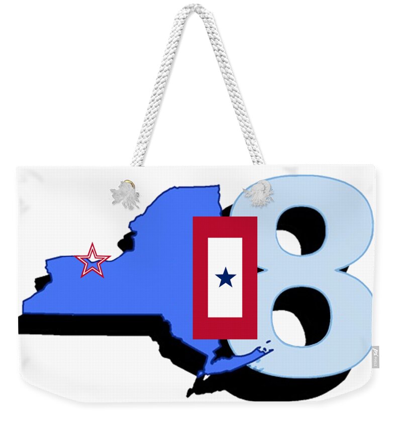 Blue Star Mothers Weekender Tote Bag featuring the digital art Blue Star Mothers NY8 by Mary Courtney