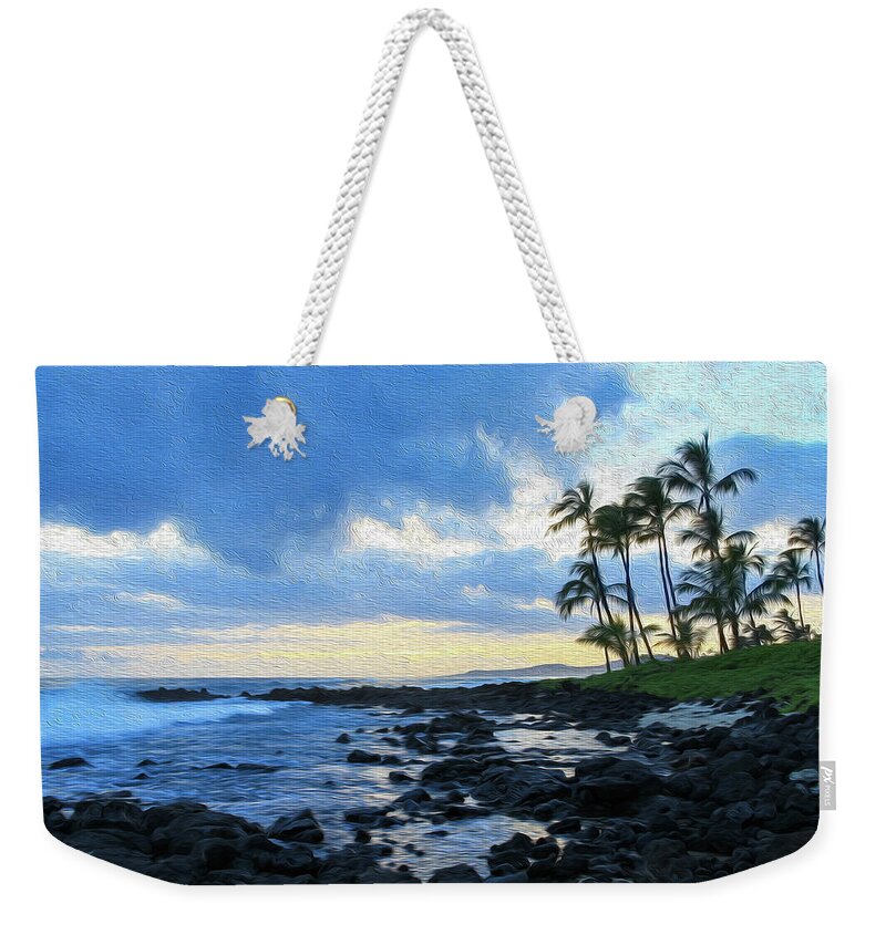 Hawaii Weekender Tote Bag featuring the photograph Blue Sunset Painting by Robert Carter