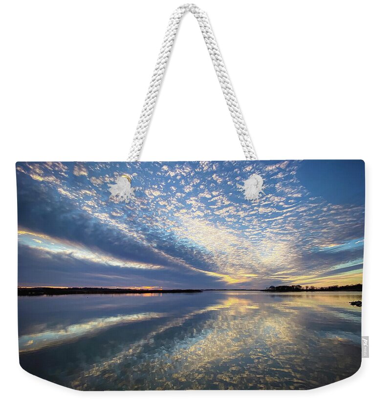 Clouds Weekender Tote Bag featuring the photograph Blue Sunset by Pam Rendall