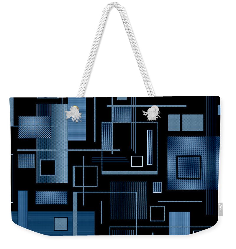 Blue Weekender Tote Bag featuring the digital art Blue Works Too by Designs By L