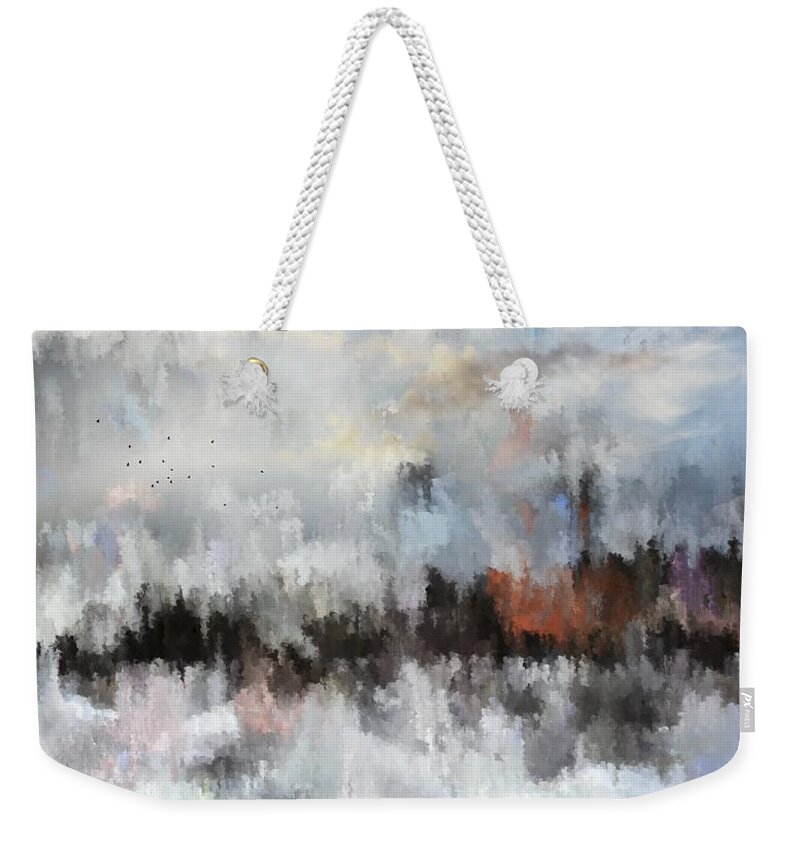 Contemporary Art Weekender Tote Bag featuring the mixed media Blurry Memories by Aleksandrs Drozdovs