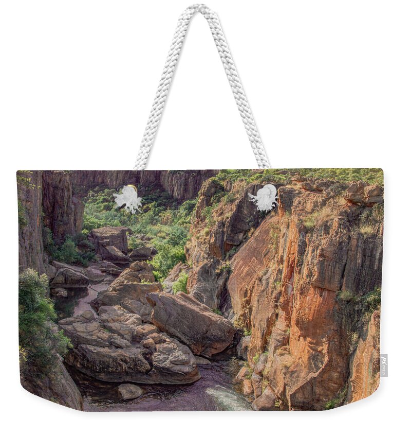 Bourke's Luck Potholes Weekender Tote Bag featuring the photograph Blyde River Canyon, South Africa by Marcy Wielfaert