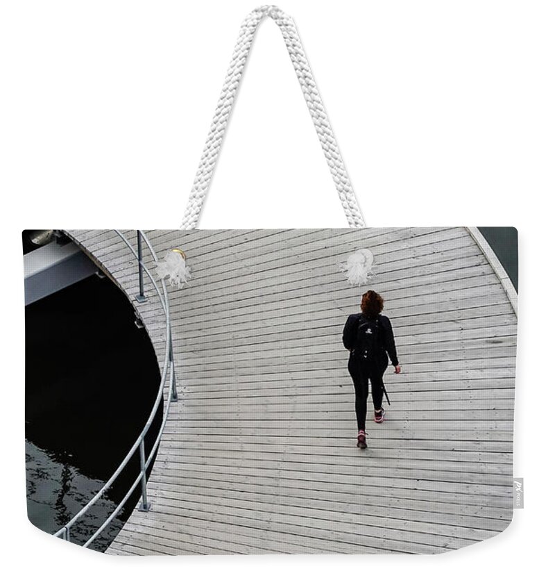  Weekender Tote Bag featuring the photograph Boardwalk by Alexander Farnsworth