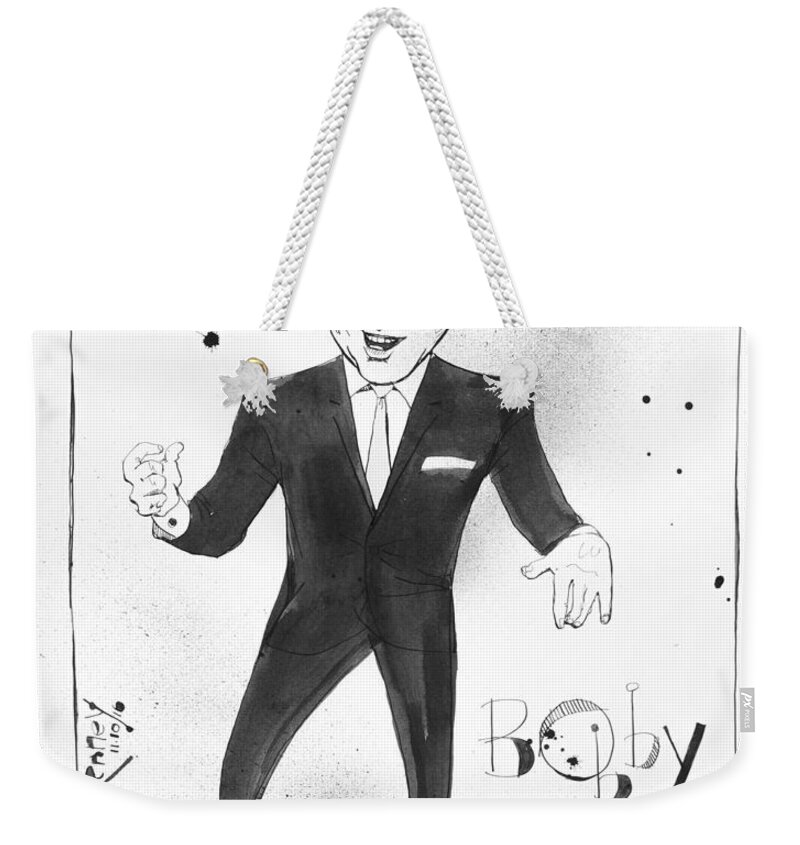  Weekender Tote Bag featuring the drawing Bobby Darin by Phil Mckenney