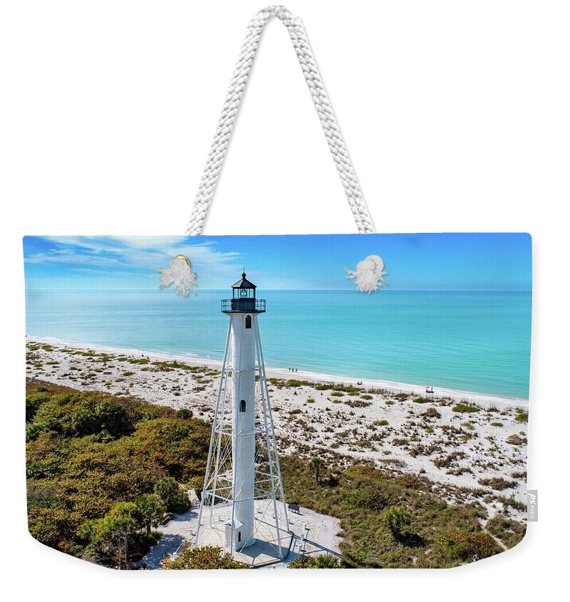 Boca Grande Weekender Tote Bag featuring the photograph Boca Grande Entrance Rear Range Lighthouse Sunny Day by Ron Wiltse