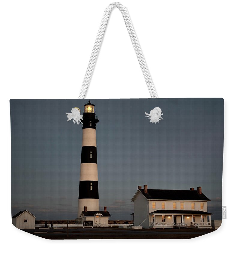 Bodie Island Lighthouse Weekender Tote Bag featuring the photograph Bodie Island Light at Sunset by Fon Denton