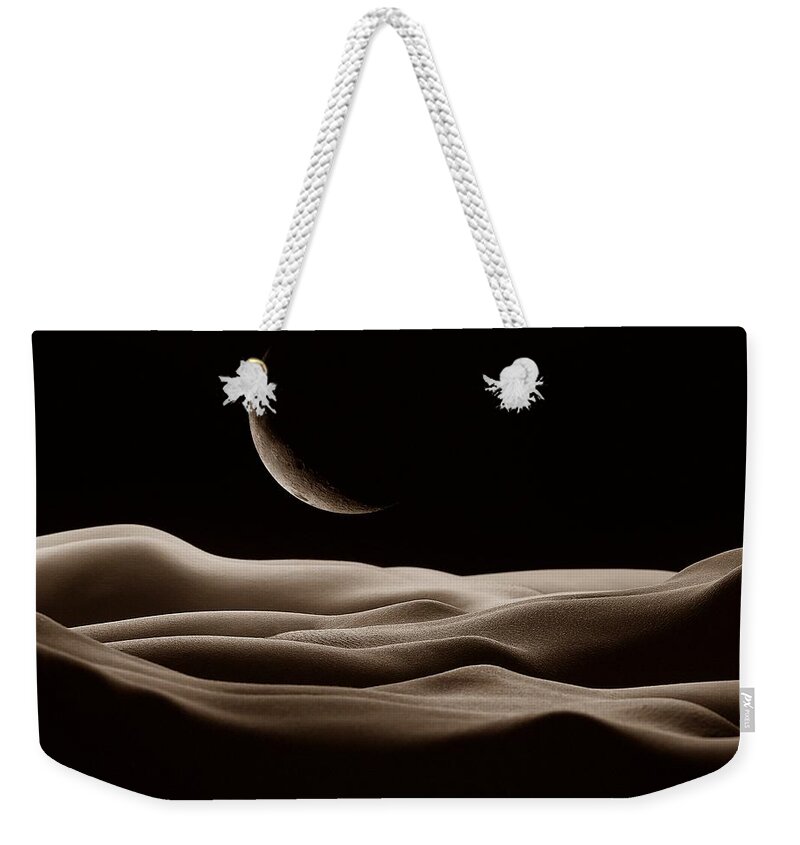 Bodyscape Weekender Tote Bag featuring the photograph Bodyscape - Sepia by Marianna Mills