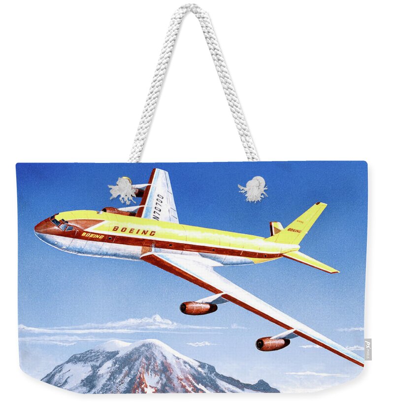 Aviation Weekender Tote Bag featuring the painting Boeing 367-80 by Steve Ferguson