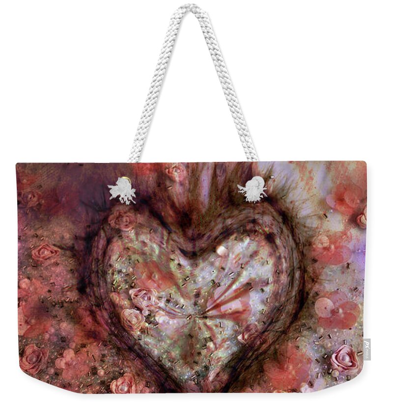 Bohemian Heart Weekender Tote Bag featuring the digital art Bohemian heart by Linda Sannuti