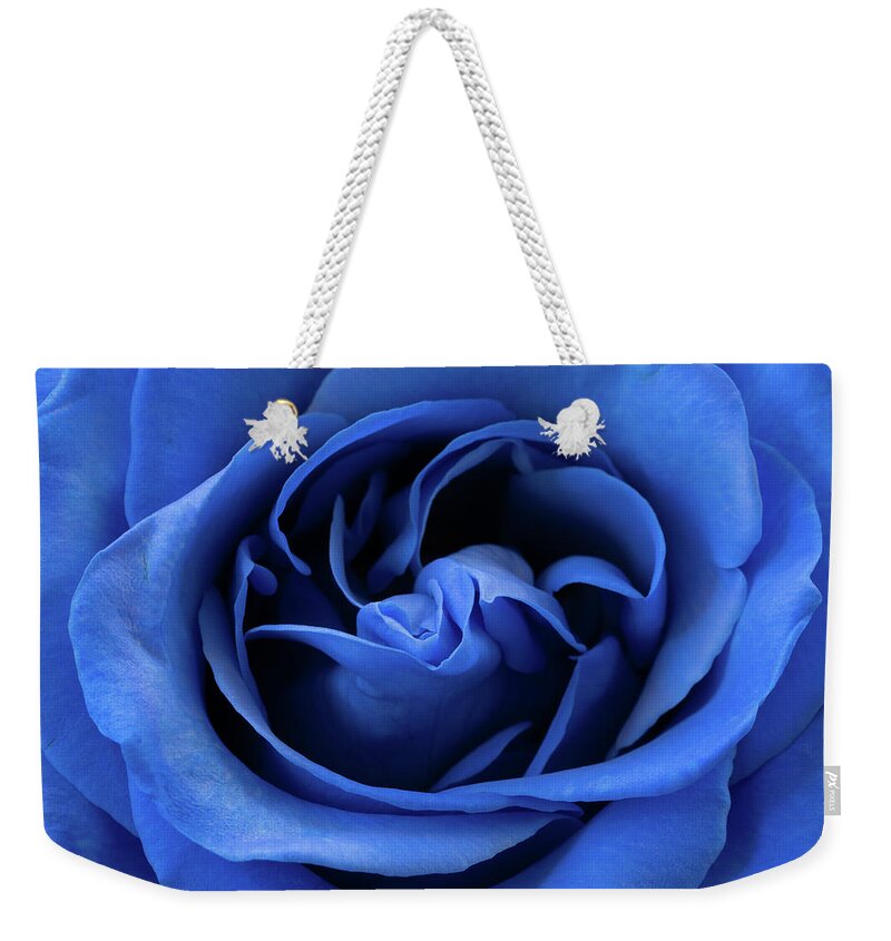 Rose Weekender Tote Bag featuring the photograph Bold Blue Rose by Tina Horne