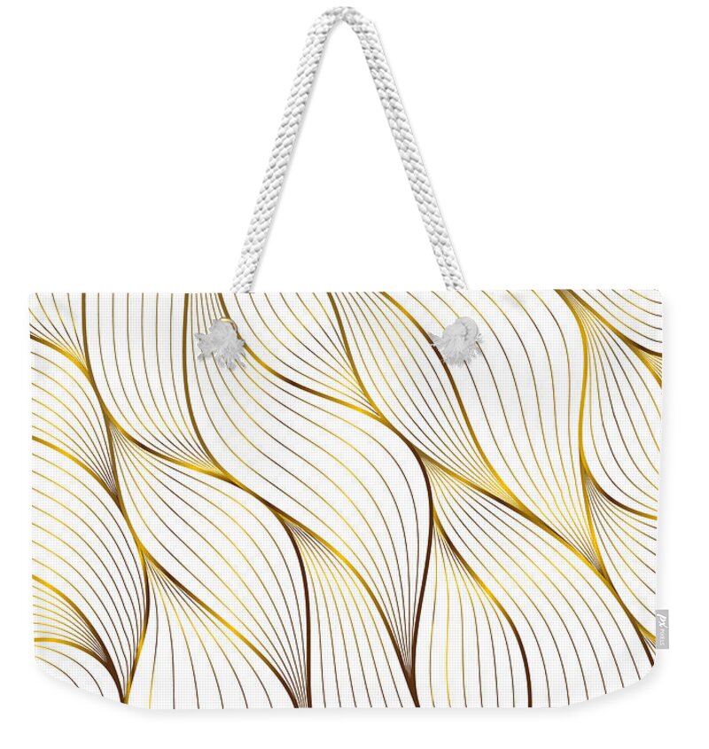 China Flag Weekender Tote Bag featuring the painting Bold Swirl Pattern Geometric Design White by Tony Rubino