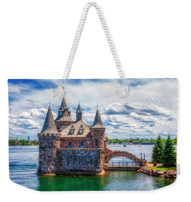 Boldt Castle Weekender Tote Bag featuring the photograph Boldt Castle on St. Laurence river, Ontario, Canada by Tatiana Travelways