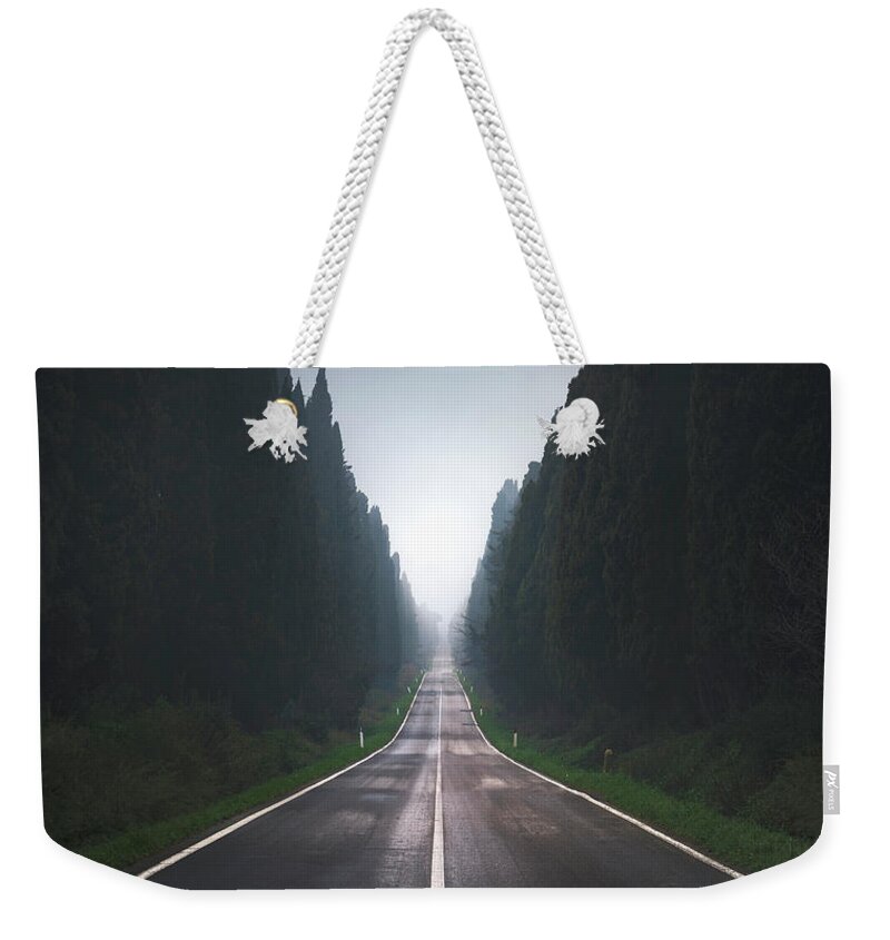 Bolgheri Weekender Tote Bag featuring the photograph Foggy Morning in Bolgheri by Stefano Orazzini