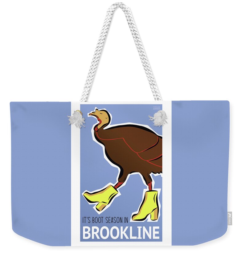 Brookline Weekender Tote Bag featuring the digital art Boot Season by Caroline Barnes