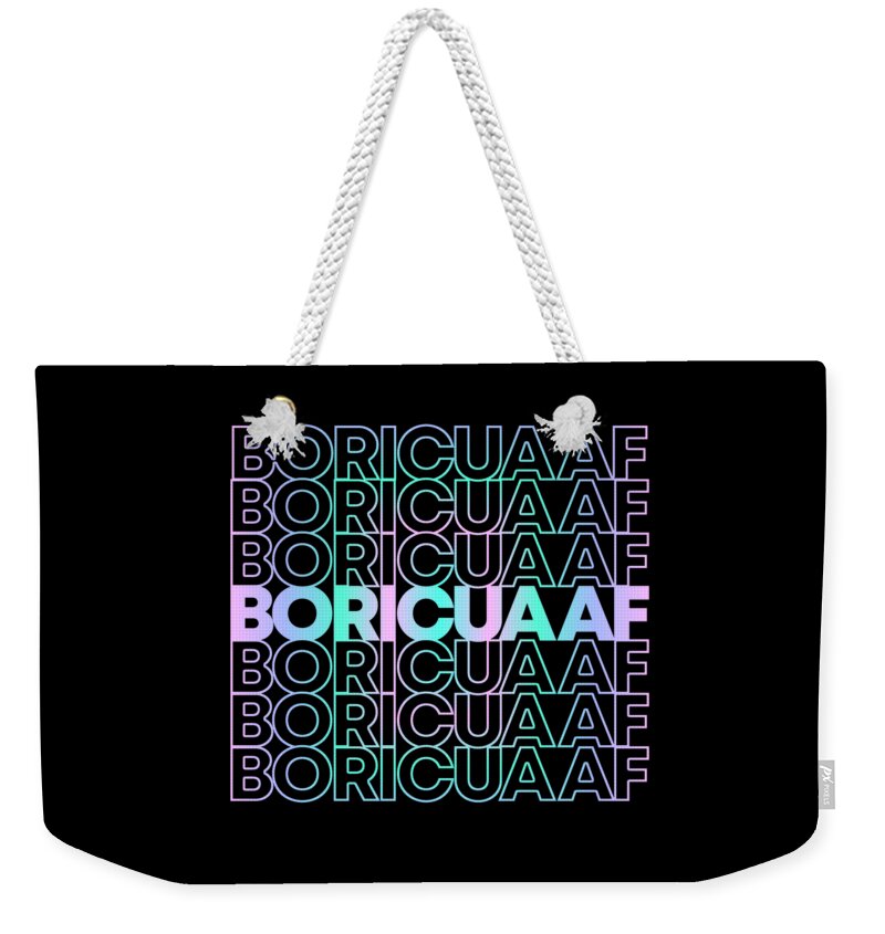 Pride Weekender Tote Bag featuring the digital art Boricua AF Puerto Rican by Flippin Sweet Gear