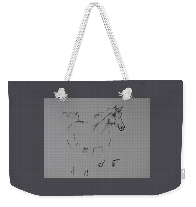 Horse Weekender Tote Bag featuring the painting Born a Champion by Kem Himelright