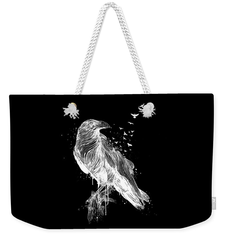 Birds Weekender Tote Bag featuring the drawing Born to be free II by Balazs Solti