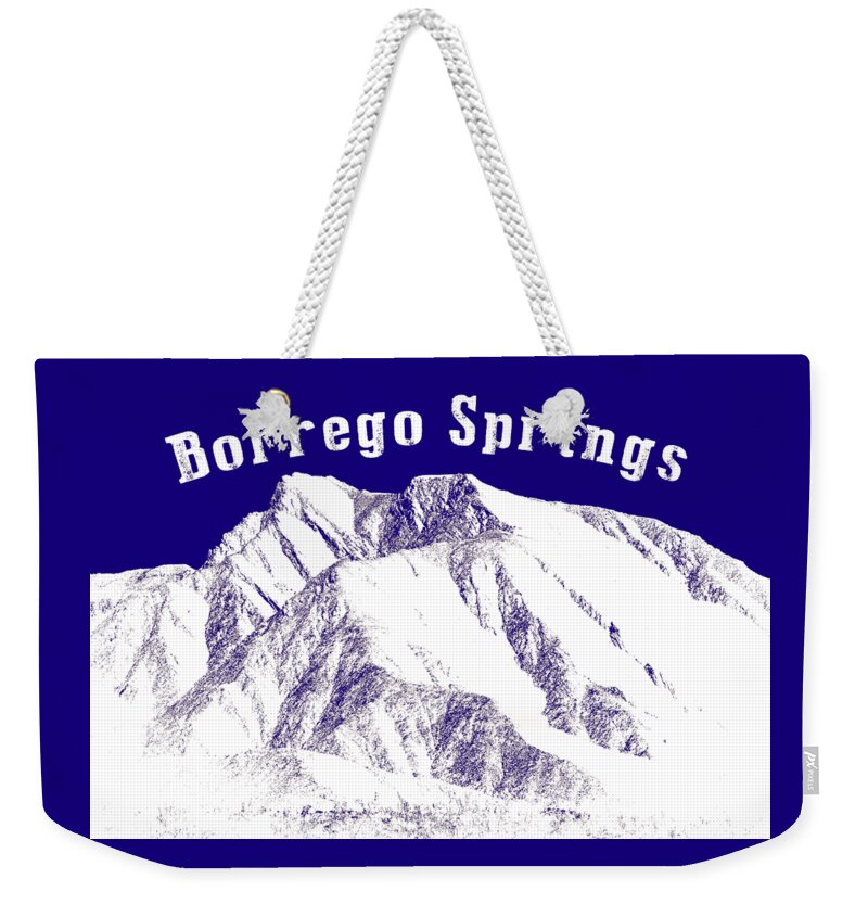 Borrego Springs Weekender Tote Bag featuring the digital art Borrego Springs - White by Peter Tellone